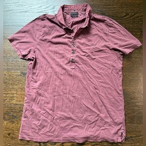 Vintage Allsaints Polo Spitalfields Men's Large Burgundy Saints SS